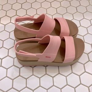 Reef Blush and Beige Platform Sandals